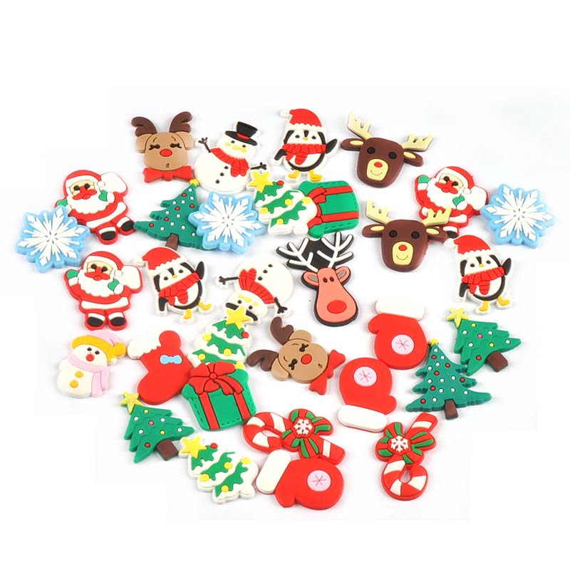 Christmas Craft Embellishment - 20ชิ้น3-4ซม. ซานตาคลอส/เพนกวิน/ถุงเท้าประดับเรซิ่นหลังเรียบตกแต่งคริสต์มาสงานฝีมือแฮนด์เมดงานปาร์ตี้ของขวัญคริสต์มาส