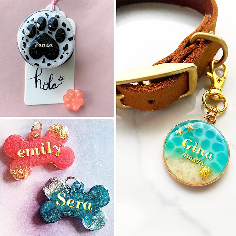 Craft Embellishments - ตัวอักษรโลหะตกแต่ง 2 ชิ้น สีทองและสีเงิน สำหรับงานประดิษฐ์แม่พิมพ์ซิลิโคน DIY