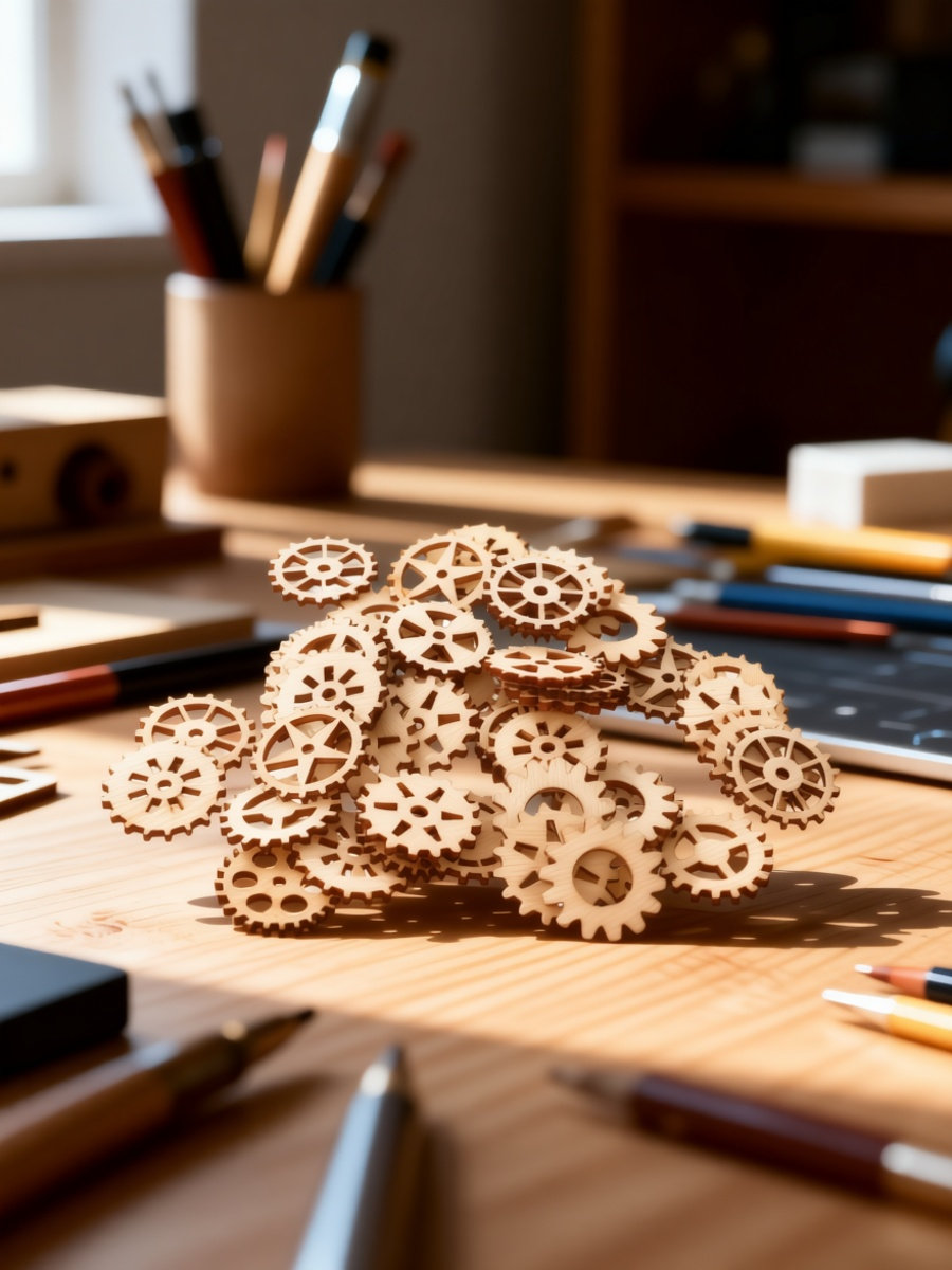 Craft Embellishments - ชิ้นส่วนงานฝีมือไม้ 100 ชิ้น สำหรับตกแต่งงานฝีมือ DIY ของเด็กๆ