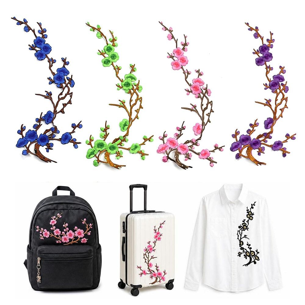 แผ่นปะลายดอกซากุระ DIY แบบรีดต - Applique Patch Flower บทวิจารณ์และราคา