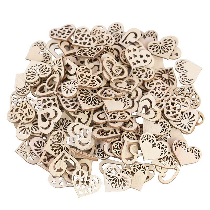 50/100pcs Hollowed รูปแบบหัวใจ - Craft Embellishments บทวิจารณ์และราคา