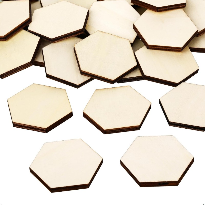 ชิ้นงานไม้หกเหลี่ยมขนาด 4 ซม.  - Craft Embellishments บทวิจารณ์และราคา