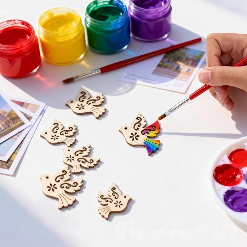 50 ชิ้น แผ่นไม้รูปนกพิราบสำหรั - Craft Embellishments บทวิจารณ์และราคา