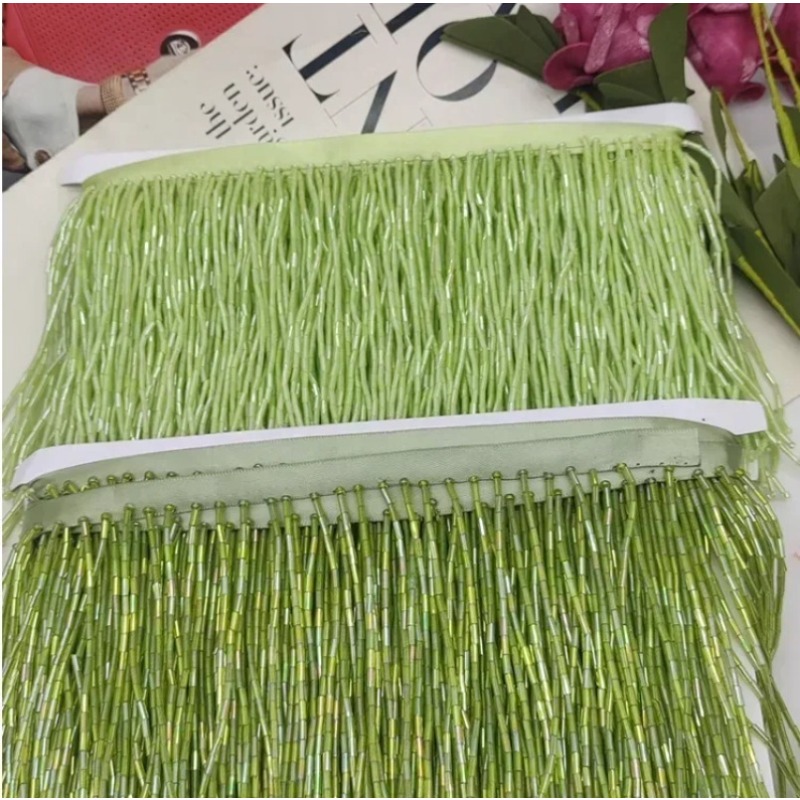 พู่ประดับลูกปัดสีเงินแดงขนาด 1 - Tassel Fringe Trim บทวิจารณ์และราคา