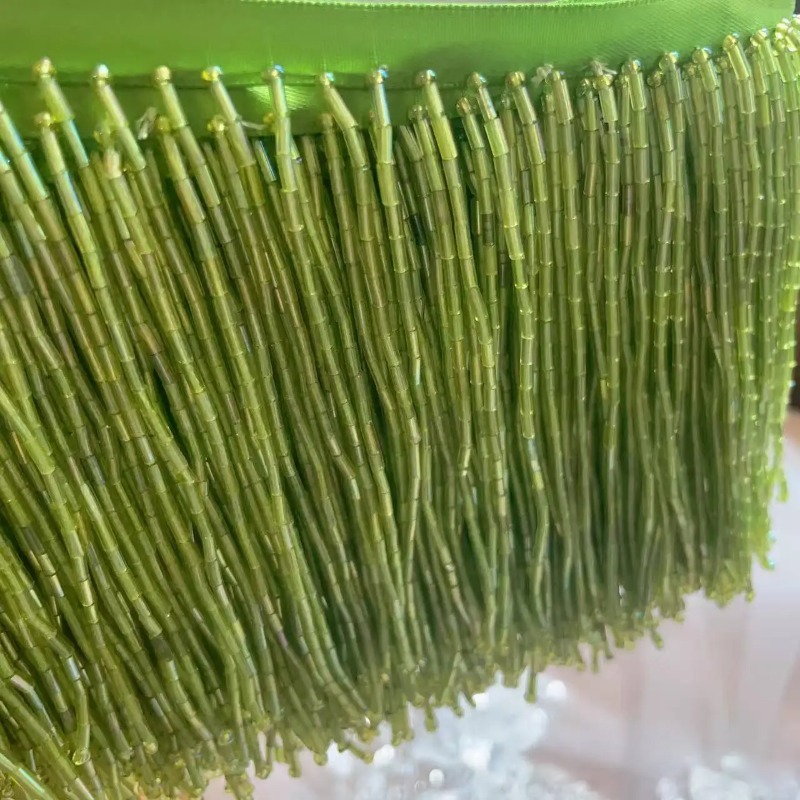 พู่ประดับลูกปัดสีเงินแดงขนาด 1 - Tassel Fringe Trim บทวิจารณ์และราคา