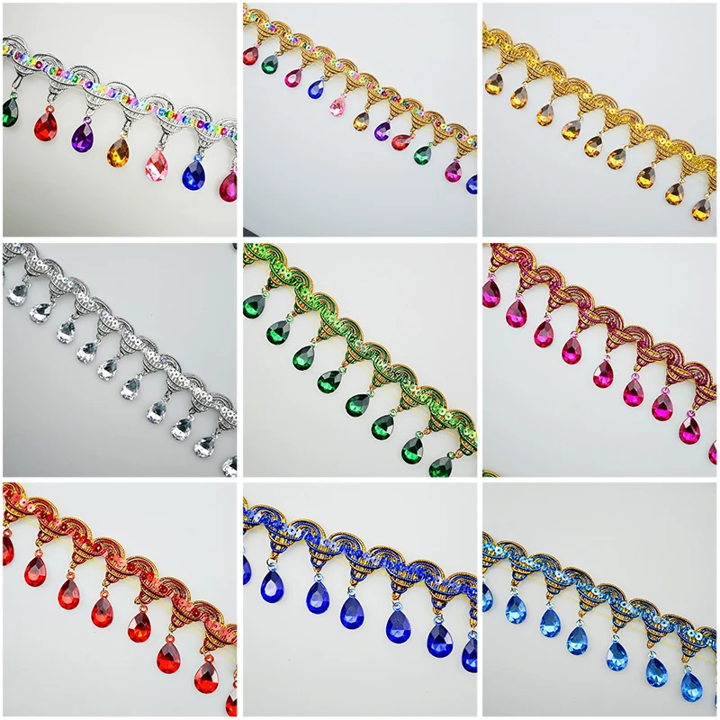 ลูกไม้ประดับพู่ห้อยคริสตัลพร้อ - Tassel Fringe Trim บทวิจารณ์และราคา