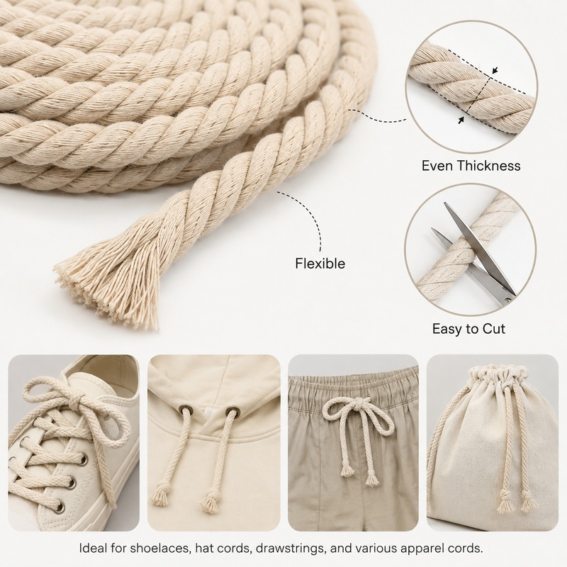 เชือกฝ้ายบิดเกลียวขนาด 5 เมตร  - Cord Trim Twisted บทวิจารณ์และราคา